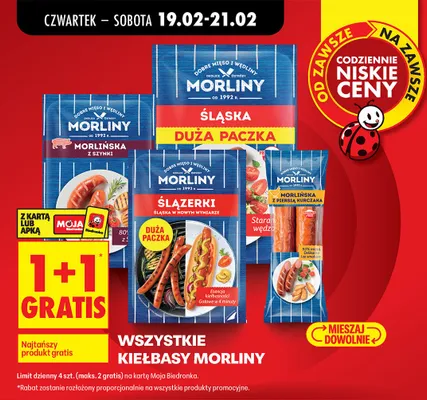 Kiełbasy morlińska z piersia kurczaka promocja w Biedronka