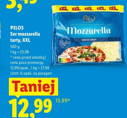 Ser mozzarella tarty XXL Pilos promocja w Lidl