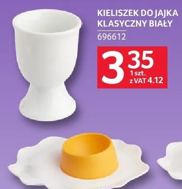 Kieliszek do jajka klasyczny biały promocja w Selgros