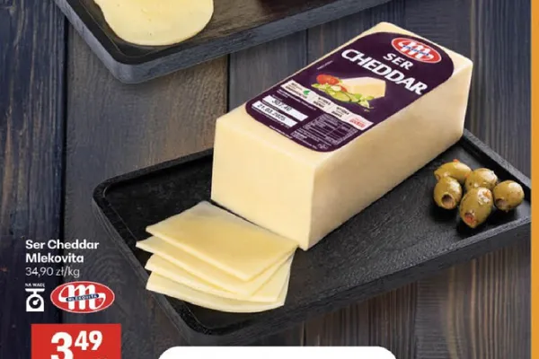 Ser Cheddar Mlekovita promocja w Delikatesy Centrum