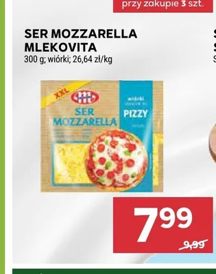 Ser Mozzarella Mlekovita wiórki promocja w Stokrotka