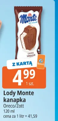 Lody Monte kanapka promocja w Leclerc