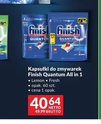 Kapsułki do zmywarek Finish Quantum All in 1 Lemon promocja w Makro