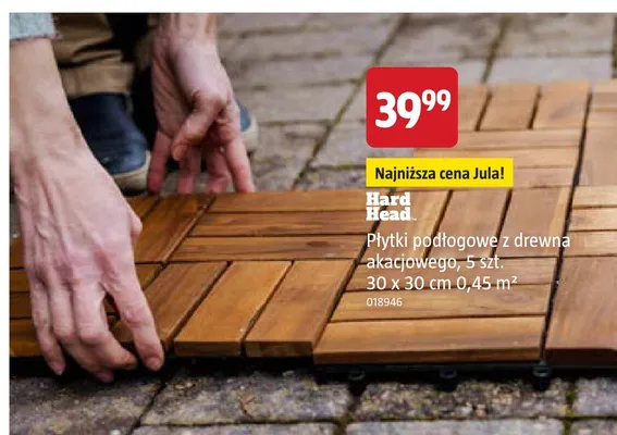 Płytki podłogowe z drewna akacjowego Hard Head 5-pak promocja w Jula
