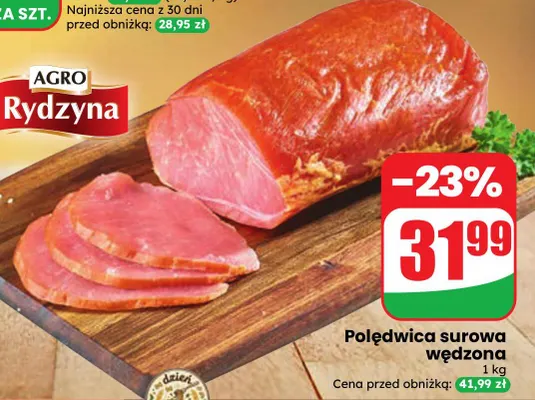 Polędwica surowa wędzona Agro Rydzyna promocja w Dino