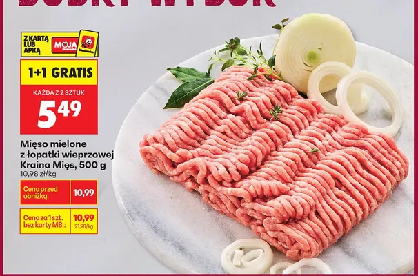 Mięso mielone z łopatki wieprzowej promocja w Biedronka