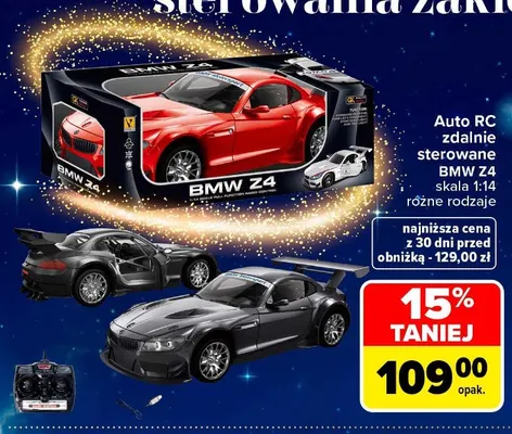 Auto RC zdalnie sterowane BMW Z4 skala 1:14 promocja w Carrefour
