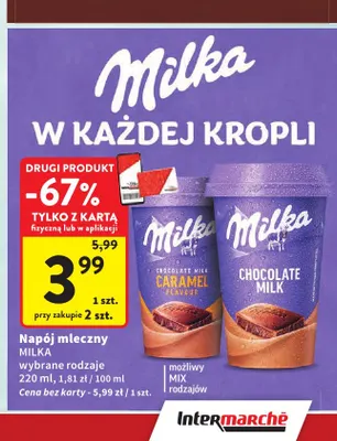 Napój mleczny Milka Caramel promocja w Intermarche