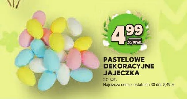 Pastelowe dekoracyjne jajeczka 20 szt. promocja w Stokrotka