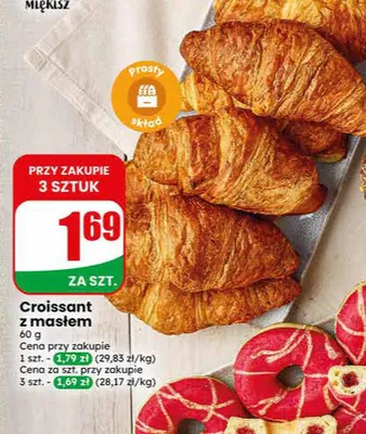 Croissant z masłem promocja w Dino