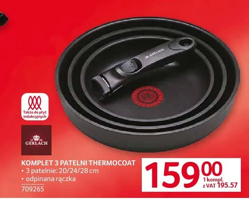 Komplet 3 patelni Thermocoat Gerlach promocja w Selgros
