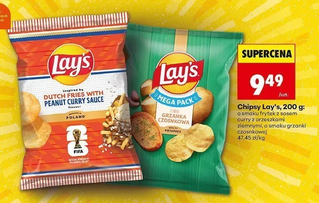Chipsy Lay's o smaku grzanki czosnkowej promocja w Biedronka
