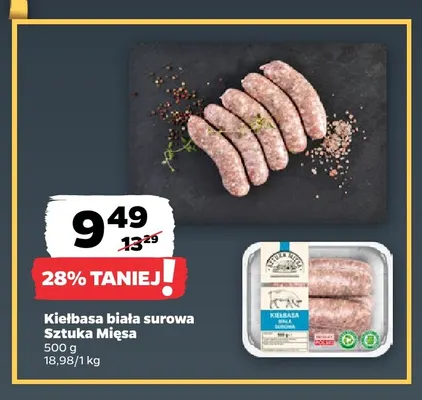 Kiełbasa biała surowa Sztuka Mięsa promocja w Netto