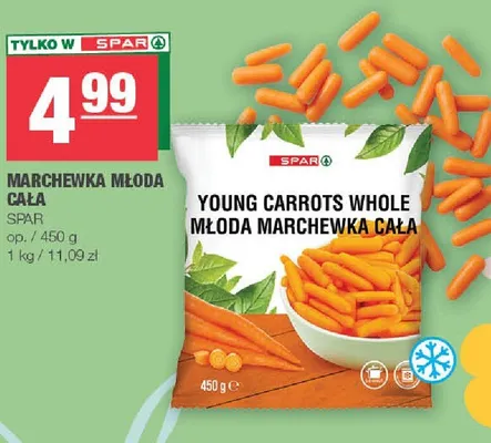 Marchewka młoda cała young carrots whole promocja w SPAR