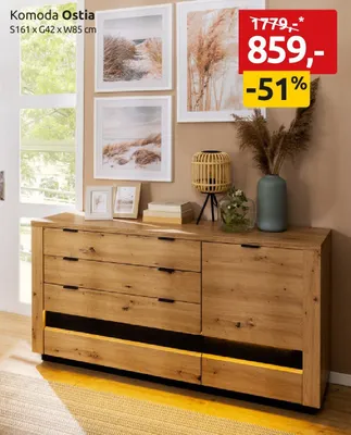 Komoda Ostia S161xG42xW85cm promocja w Black Red White