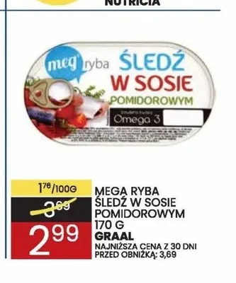 Mega ryba śledź w sosie pomidorowym Graal promocja w Wafelek