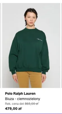 Bluza Polo Ralph Lauren ciemnozielona promocja w Lounge by Zalando