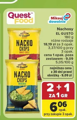 Nachosy Sweet Chili El Gusto promocja w Carrefour