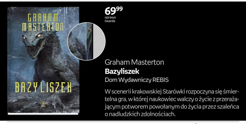 Książka Bazyliszek Graham Masterton promocja w Empik