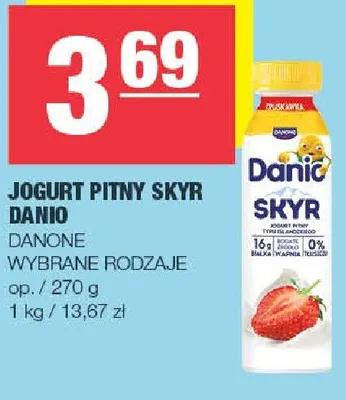 Jogurt pitny Skyr Danio Danone promocja w SPAR