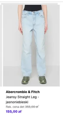 Jeansy Straight Leg Abercrombie & Fitch jasnoniebieski promocja w Lounge by Zalando