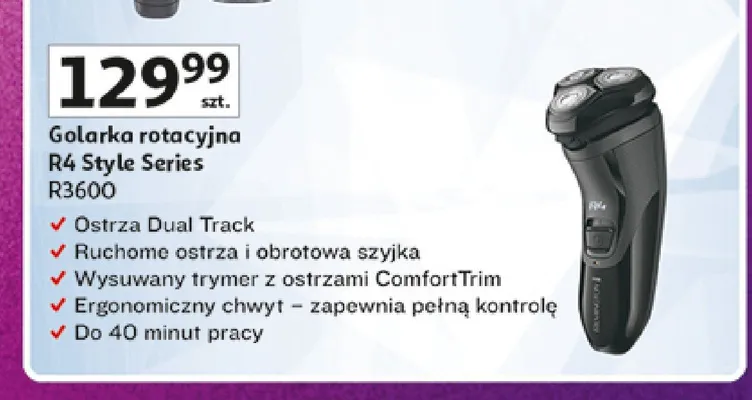 Golarka rotacyjna Remington R4 Style Series R3600 promocja w Auchan