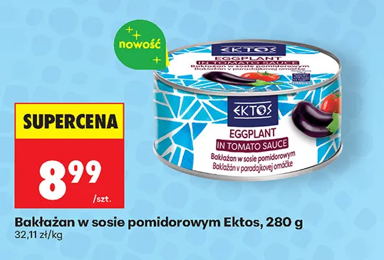 Bakłażan w sosie pomidorowym Ektos promocja w Biedronka