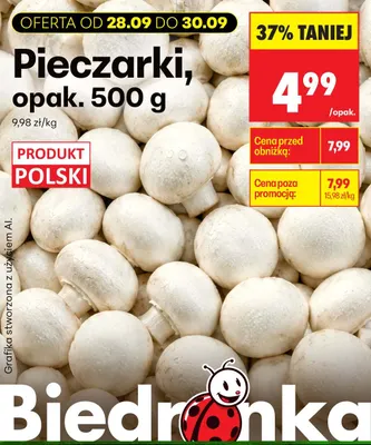 Pieczarki promocja w Biedronka
