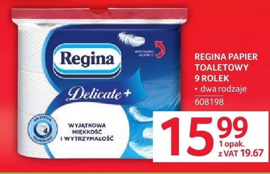 Papier toaletowy Regina Delicate+ promocja w Selgros