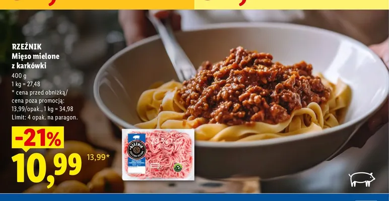 Mięso mielone z karkówki Rzeźnik promocja w Lidl