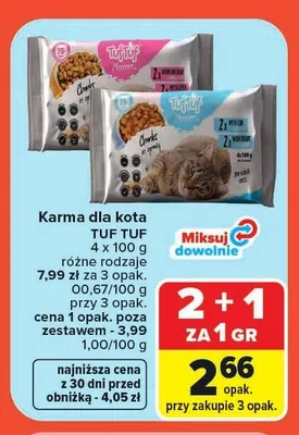 Karma dla kota TUF TUF 4-pak promocja w Carrefour Market