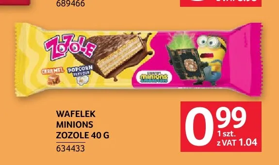 Wafelek Minions caramel popcorn Zozole promocja w Selgros