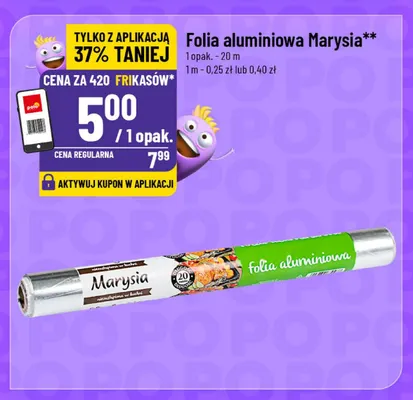 Folia aluminiowa Marysia 20 m promocja w POLOmarket