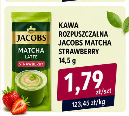 Kawa rozpuszczalna Jacobs Matcha Latte Strawberry promocja w emma MARKET
