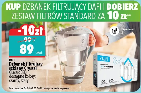 Dzbanek filtrujący szklany Crystal Classic LED promocja w Biedronka Home
