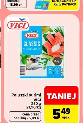 Paluszki surimi Vici promocja w Carrefour