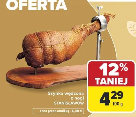 Szynka wędzona z nogi promocja w Carrefour