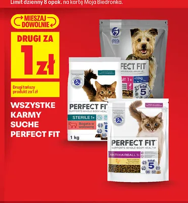 Karma sucha dla kota Perfect Fit Anti Hairball 1+ promocja w Biedronka