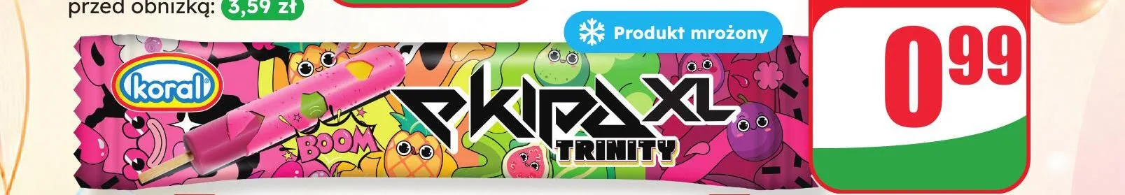 Lody na patyku Ekipa XL Koral Trinity promocja w Dino