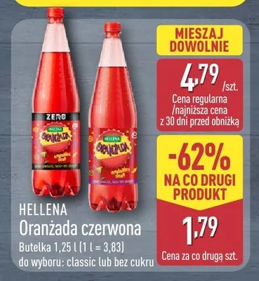 Oranżada czerwona Hellena Classic promocja w Aldi