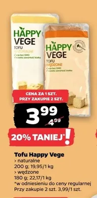 Tofu wędzone Happy Vege promocja w Netto