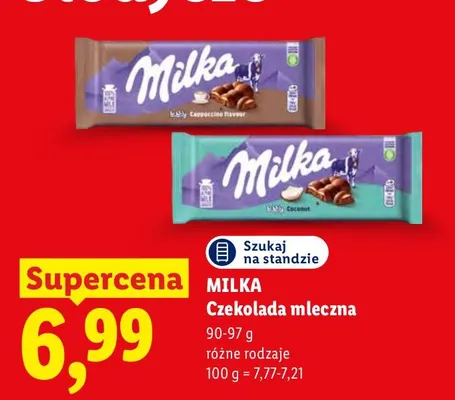 Czekolada mleczna Bubbly Cappuccino Milka promocja w Lidl