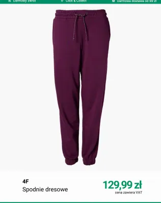 Spodnie dresowe 4F promocja w Deichmann