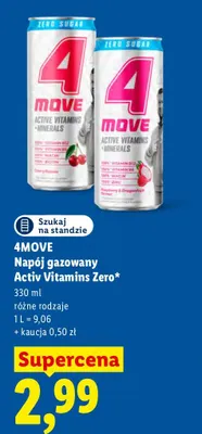 Napój gazowany Activ Vitamins Zero 4MOVE promocja w Lidl