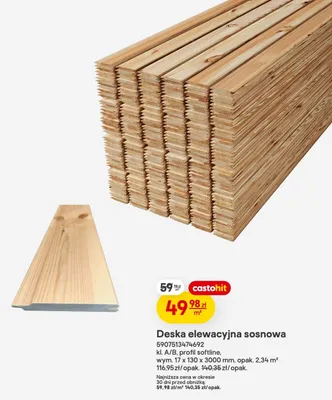 Deska elewacyjna sosnowa promocja w Castorama