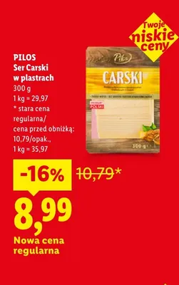 Ser Carski w plastrach Pilos promocja w Lidl