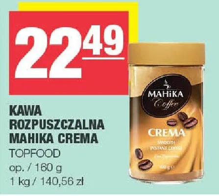 Kawa rozpuszczalna Manika Crema promocja w SPAR
