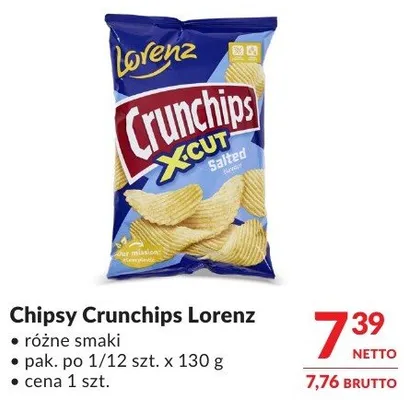 Chipsy Crunchips Lorenz różne smaki promocja w Makro