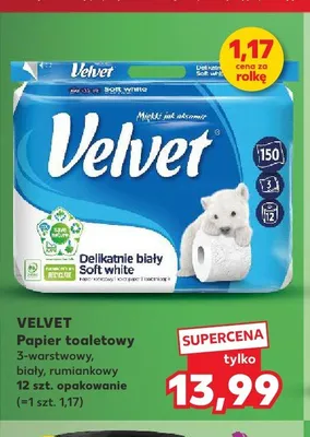 Papier toaletowy Velvet 3-warstwowy biały rumiankowy Soft white promocja w Kaufland