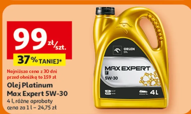 Olej Platinum Max Expert 5W-30 promocja w Auchan